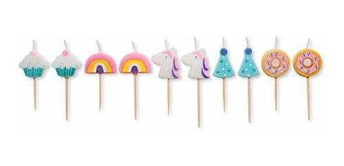 Velas De Cumpleaños De Papiro, Unicornio Mágico, Platos De 1