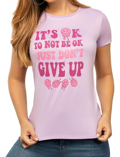 Camiseta Give Up Lila Para Mujer Croydon