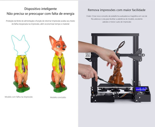 Imagem 8 de 10 de Impressora 3d Creality Ender-3 Bivolt + Nf + 1 Ano Garantia!