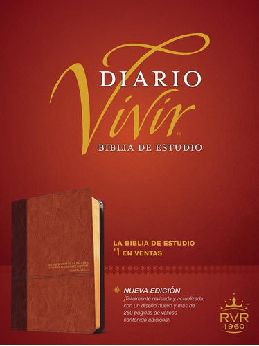 Biblia RVR Diario Vivir de Estudio SimiPiel, de Jesús. Editorial Tyndale en español, 2017