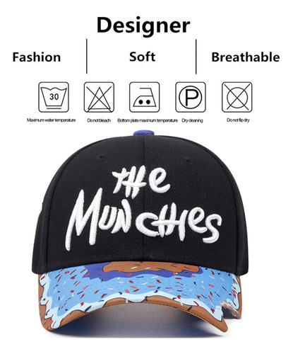 Gorra De Béisbol Con Estampado Donuts, Ajustable, Cadera H,