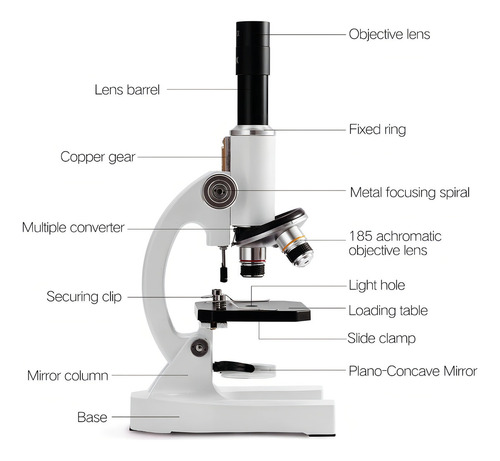Microscopio Monocular Biológico Profesional, 64x A 2400x,