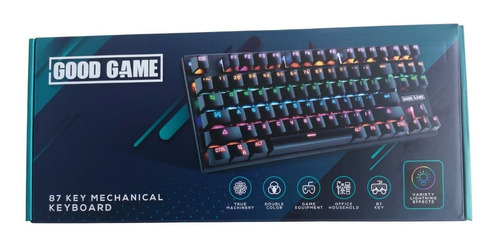 Imagen 3 de 3 de Teclado Gamer Good Game 80% Querty Rainbow Blue Switch Esp