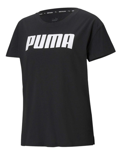 Playera Puma Mujer Blanco / Negro Logo Tee Mod 586454