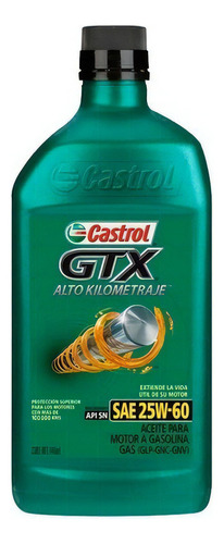 Aceite Para Motor Castrol Gtx Alto Kilometraje 25w60 946ml