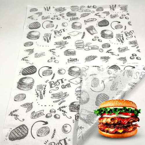 comprar Papel Acoplado Hamburguer Burguer Lanche Kit 1.200 Und