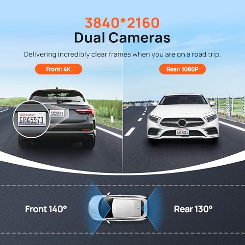 Dash Cam 4k Pack Con Wifi, Gps Y Visin Nocturna