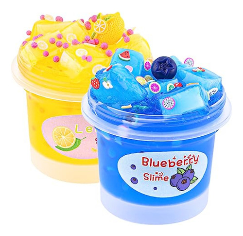 Slime Paquete De 2 Limos De Cristal, Cubo De Gelatina Transp