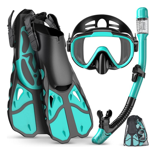 Vengreedo Snorkel Set Con Aletas Para Adultos, Mask Fins Sno