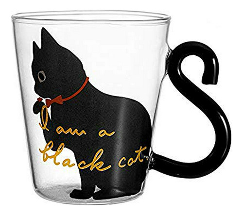 Taza De Agua De Vidrio Creativa, Diseño De Gatos Lindos Taza