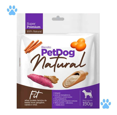 Biscoito Cães Natural Fit Integral Whey Albumina 150g Petdog