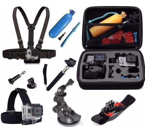 Kit Acessorios Gopro Hero 4 Hero 5 Silver Black Navcity Eken