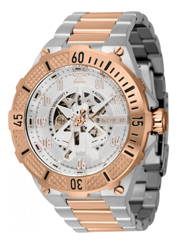 Relógio masculino Invicta Aviator 39912, ouro rosa, aço