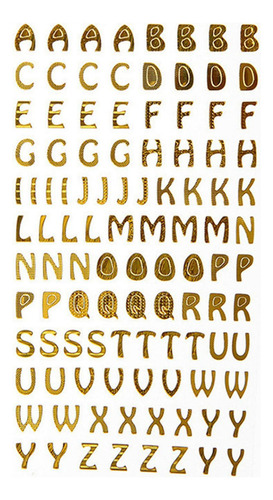 Zzc Adesivos De Letras Para Scrapbooks, Quadro Dourado