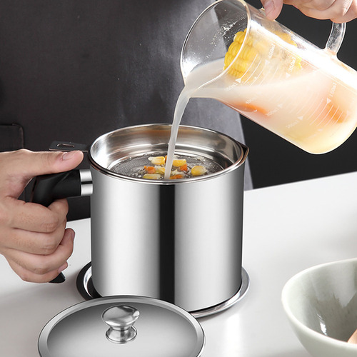 Colador De Aceite Y Recipiente De Acero Inoxidable, Olla De