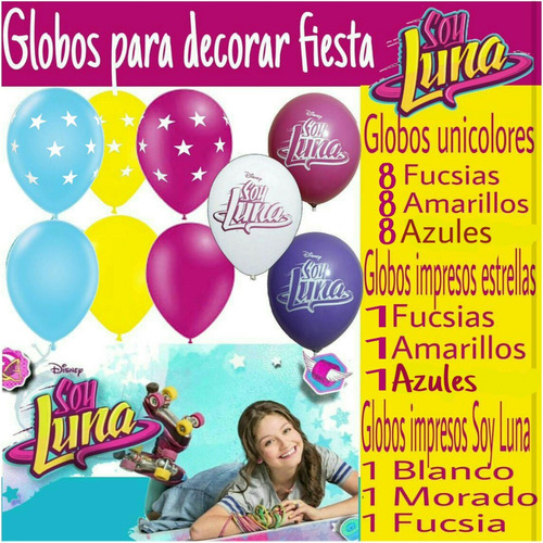 Globos Látex Surtidos Para Decorar Fiestas Soy Luna Disney