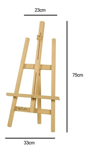 Kit 4 Telas Riscadas + Cavalete 75cm Souza Pincel Guache