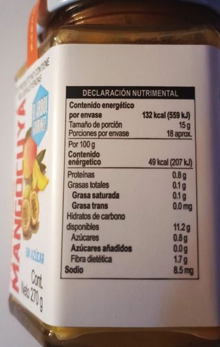 Pack 2 Mermeladas Sin Azúcar Mango Maracuyá Y Frutos Rojos