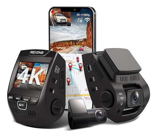 Rexing V2 Pro Ai Dash Cam, 3 Canales De Grabación Trasera De