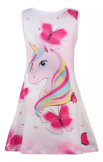 Vestido Casual De Unicornio De Moda Para Niñas