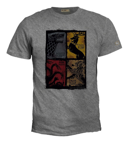 Camiseta Estampada Game Of Thrones Logos Casas Hombre Irk