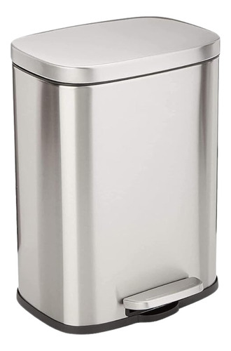 Cesto Rectangular Acero Inox 12l A Pedal Cierre Suave 