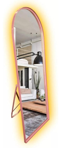Espelho Base Reta Metal 190x80 Com Led Apoio De Chão