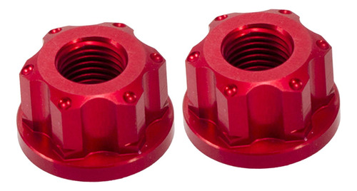 2x Bike Wheel Hub Axle Nuts Hardware Solid Axle Hub Nut Red