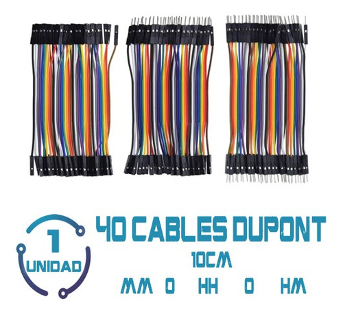 Cables Dupont De 10cm 40 Pines Mm O Hh O Mh