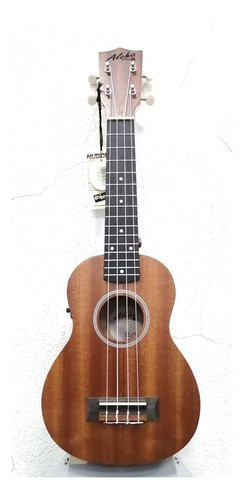 Ukelele Aloha Soprano Electroacústico Con Funda - Caoba Sin 