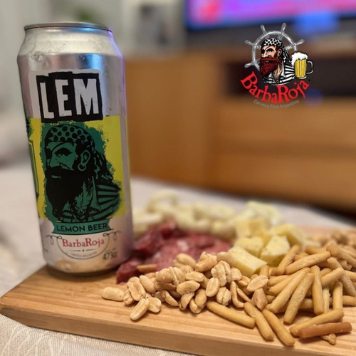 Imagen 3 de 10 de Cerveza Artesanal Barba Roja Lemon Pack X 12 Latas 473ml.