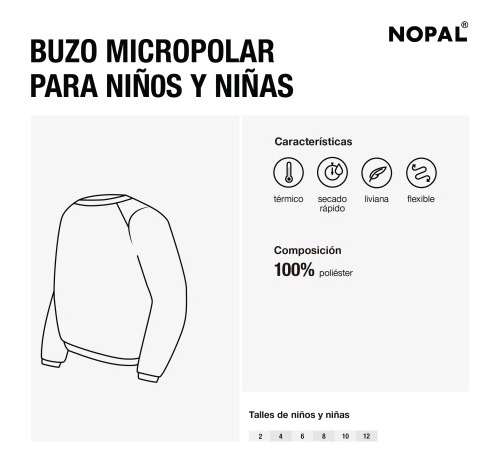 Imagen 6 de 10 de Buzo Micropolar Nopal Infantil Hoodie Juvenil Suave Abrigado