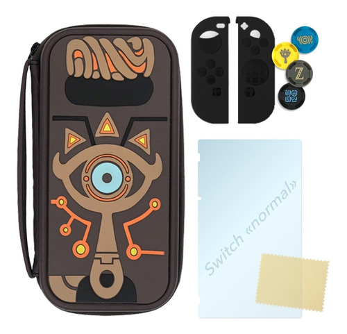 Case Master Ed. Zelda + Cristal + Joycon + Grips | Envio Gratis Estuche Funda Wild | Solo Para Switch «normal», No Lite