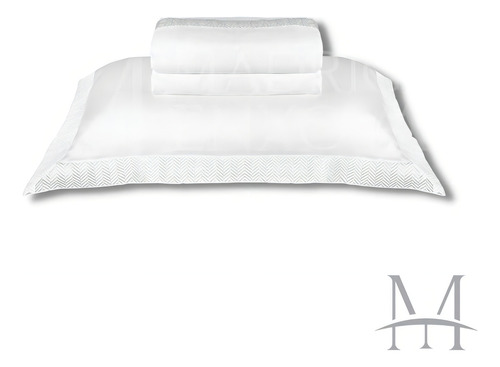 Jogo Cama Queen 300 Fios By The Bed The East 04 Peças Branco Desenho Do Tecido Liso