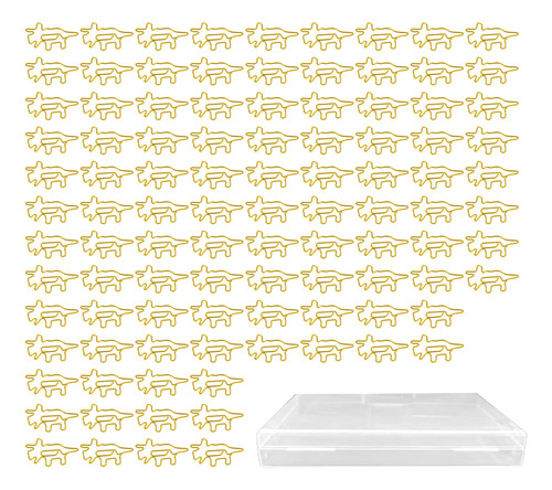 100 Clips De Papel Dorados Con Forma De Dinosaurio Que Aumen