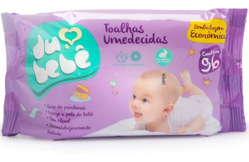 Imagem 1 de 3 de Toalhas / Lenços Umedecidos Dubebe - Perfumado 96 Unidades