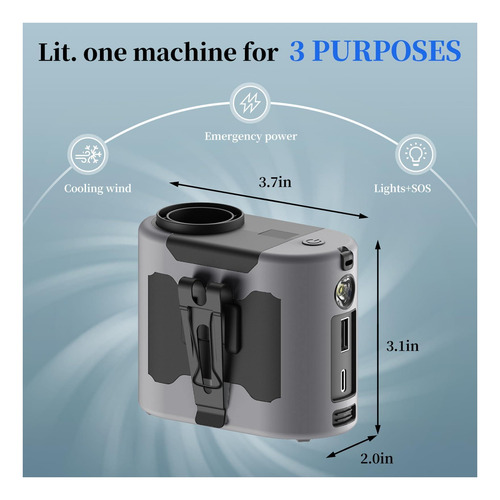 Tpsofy Clip Portable Portable En Vento, Cinto Mah Can Con De