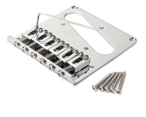 Chrome 6 Saddle Ashtray Bridge Para Telecaster Tl Electric
