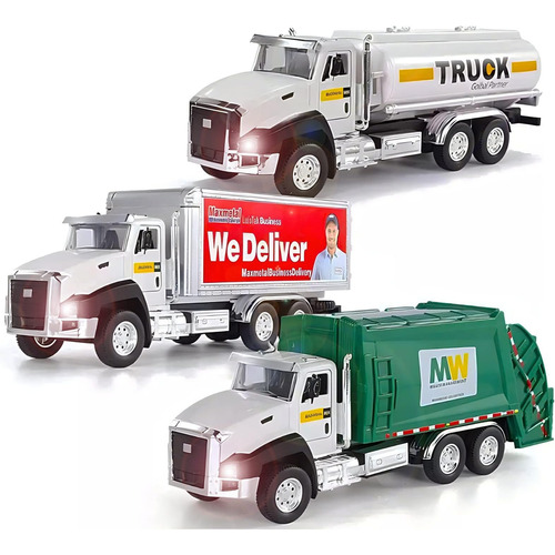 3 Pack City Diecast Semi Trucks Set De Transporte - Camión D