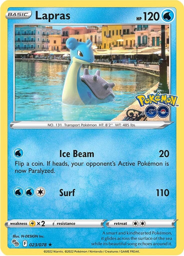 Carta Pokemon Tcg - Lapras - Pokemon Go 