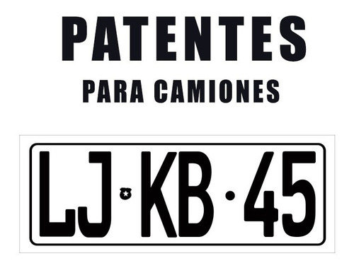 Patentes Autoadhesivas Para Camiones