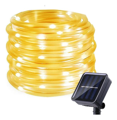 Manguera De Luz Solar Impermeable Con Alambre Hada Led 5mts Color De Las Luces Amarillo