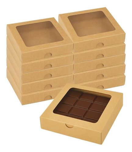 Set 20 Caja Ventana 14x12x2cm Beige Contenedor Desechable
