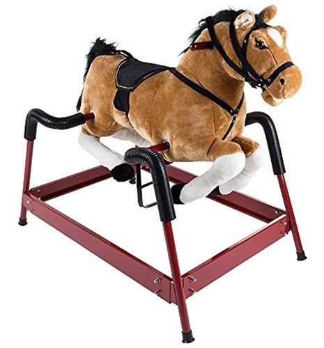 Spring Rocking Horse Plush Ride En Toy Con Estribos Y Sonido