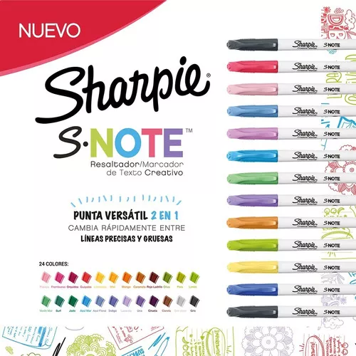 Marcadores Sharpie Colores Misticos X 24 Punta Fina