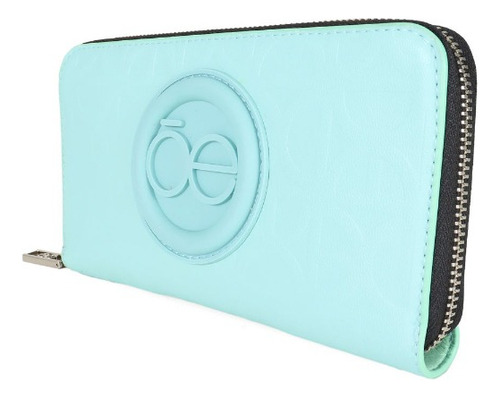 Cartera Para Mujer 7bini2208 Cierre Metálico Monograma Cloe Color Verde claro Diseño de la tela Liso