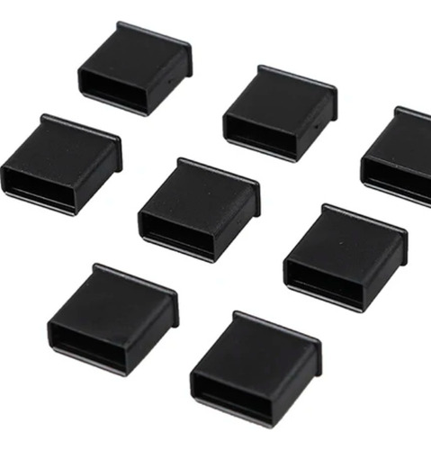 Tapa Antipolvo Hembra De Plástico Negro Para Usb / Pack X 8 