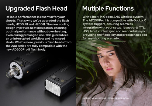 Ad200 Pro Y Ad20 2.4g Flash Strobe, Speedlight 1/8000s Hss,