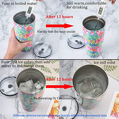 Vaso De 30 Oz Tapas Y Pajitas, Termo De Café Aislado D...