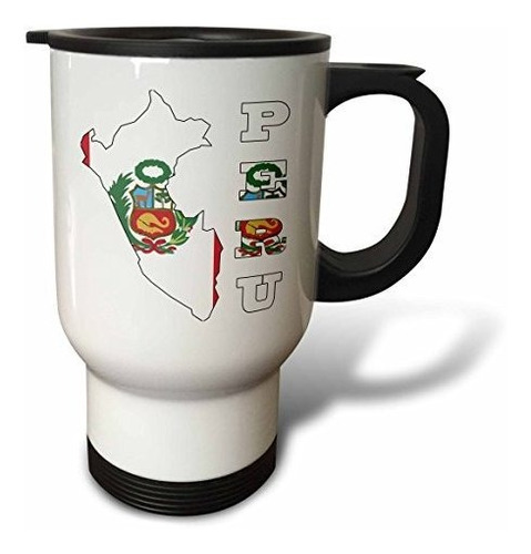 Vaso - 3drose Peruvian Flag In Outline Map And Letters Of Pe